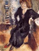 Jules Pascin Aiermila wearing the black dress France oil painting artist